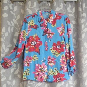 John Mark Tropical Floral Blouse size M